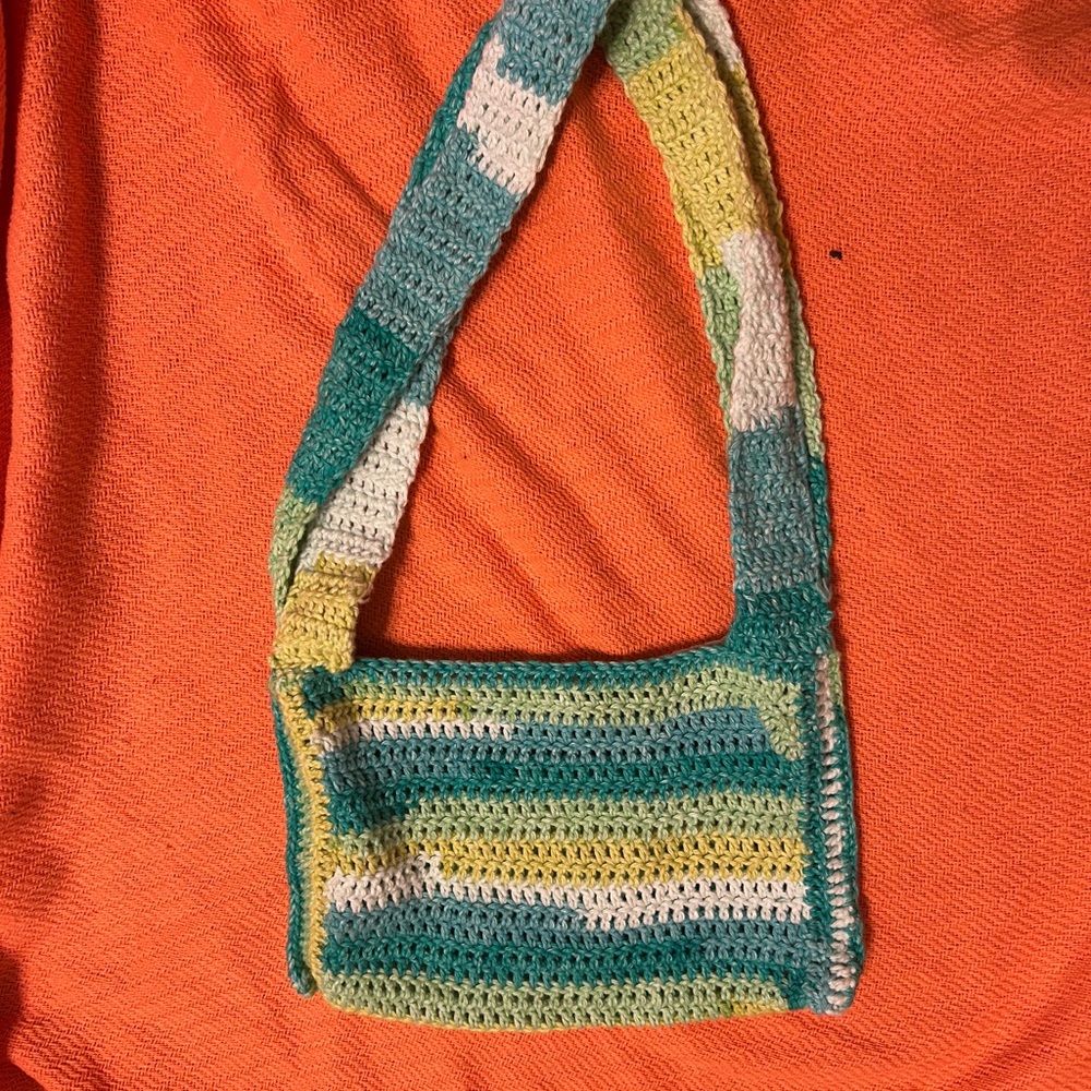 Handmade Multicolor Crochet Shoulder Bag